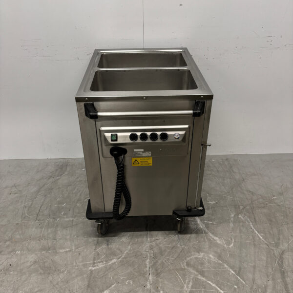 Rieber Mobile Bain-marie aus Edelstahl 2 x 1/1 GN mit Wärmeschrank 230V Horeca