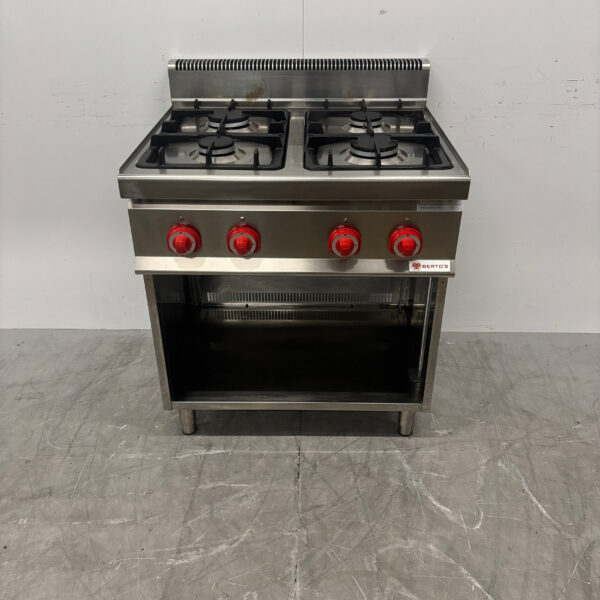 Berto's 4-Flammen-Gasherd 80 cm GAS Horeca aus Edelstahl
