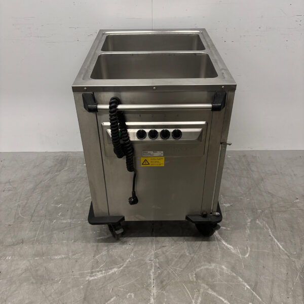 Rieber Mobile Bain-Marie aus Edelstahl 2 x 1/1 GN mit Wärmeschrank 230V Horeca