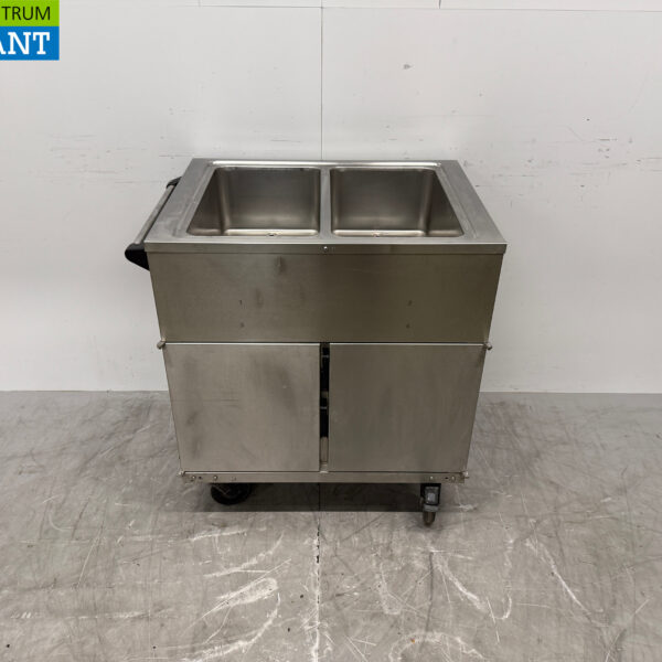Rieber Mobile Bain-Marie aus Edelstahl 2 x 1/1 GN mit Wärmeschrank 230V Horeca