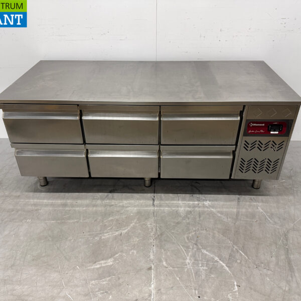 Edelstahl Diamant Unterbaukühlschrank 6 Schubladen 160 cm 230V Horeca
