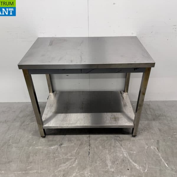Edelstahl-Arbeitstisch mit Zwischenboden 100 x 60 x 85,5 cm Horeca