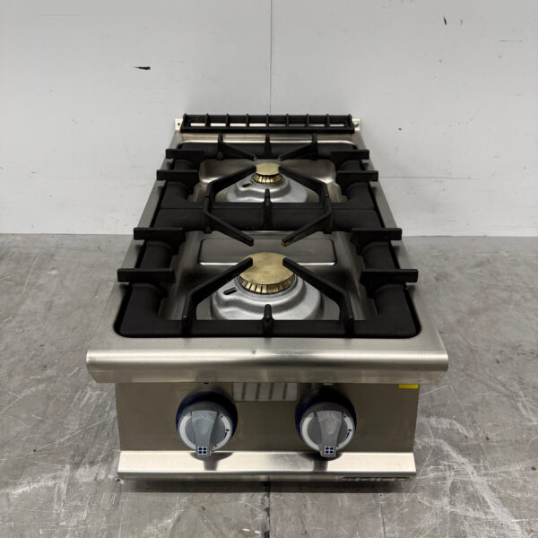Gico 2-Flammen-Herd aus Edelstahl 40 cm GAS Horeca