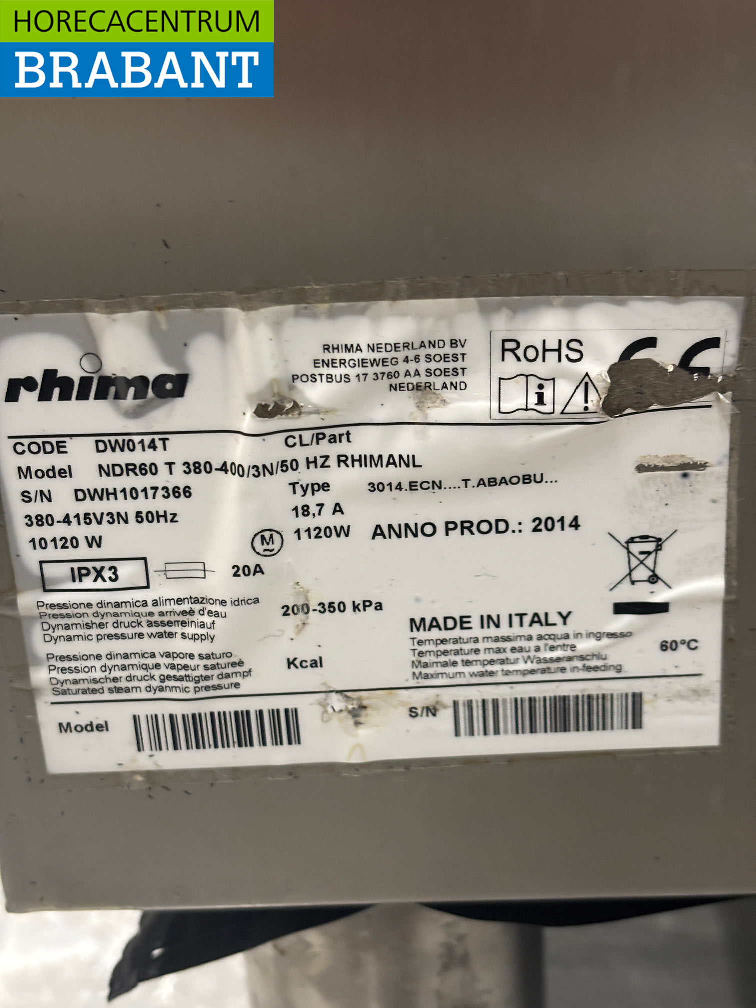 Rhima DR60 Durchschubspülmaschine aus Edelstahl 400V Catering – Bild 6