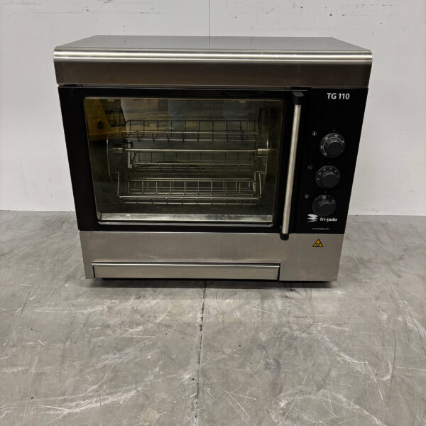 Edelstahl Fri-Jado Rotisserie Hähnchen Grill 4 Körbe 400V Horeca