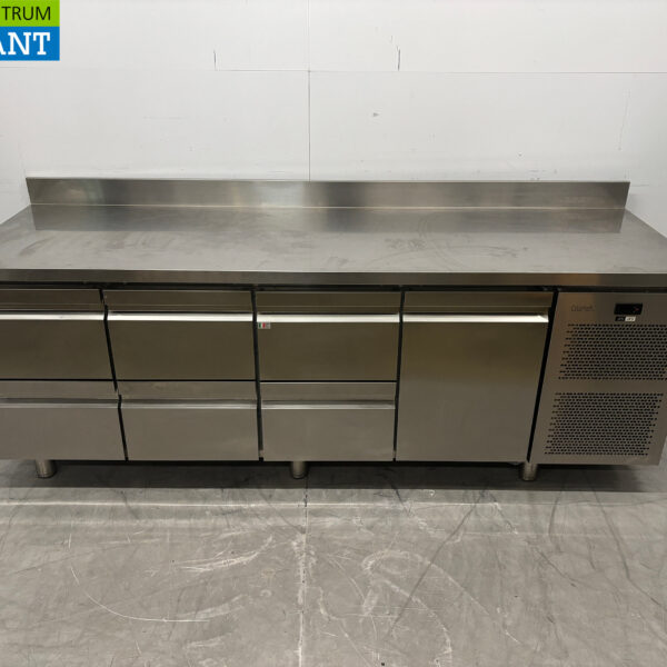 Desco-Kühlschrank aus Edelstahl 6 Schubladen 1 Tür 225 cm 230V Horeca