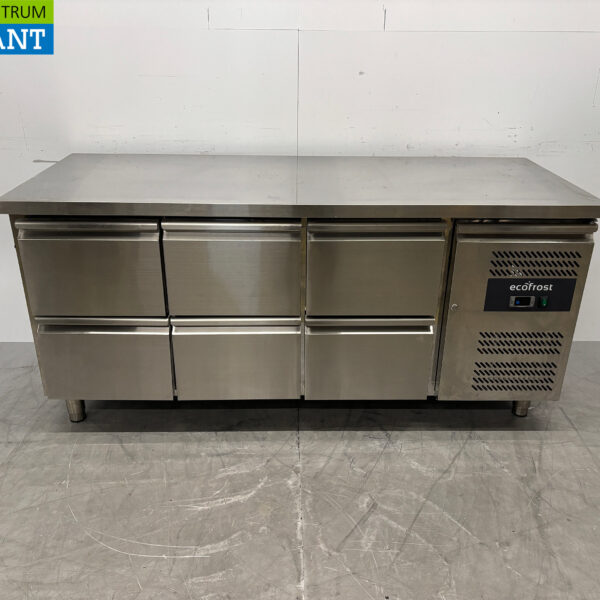 Ecofrost gekühlte Werkbank aus Edelstahl 6 Schubladen 179 cm 230V Horeca