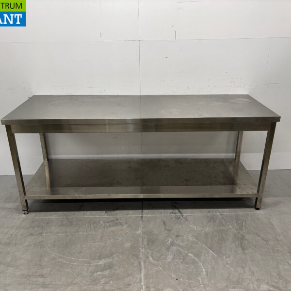 Arbeitstisch aus Edelstahl mit Ablagefläche 200 x 70 x 84 cm Horeca