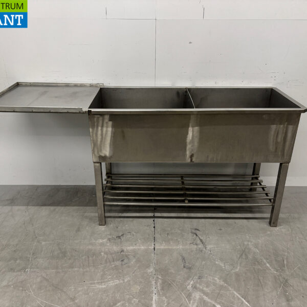 Edelstahl Doppelspültisch 188 x 57 x 88 cm Catering