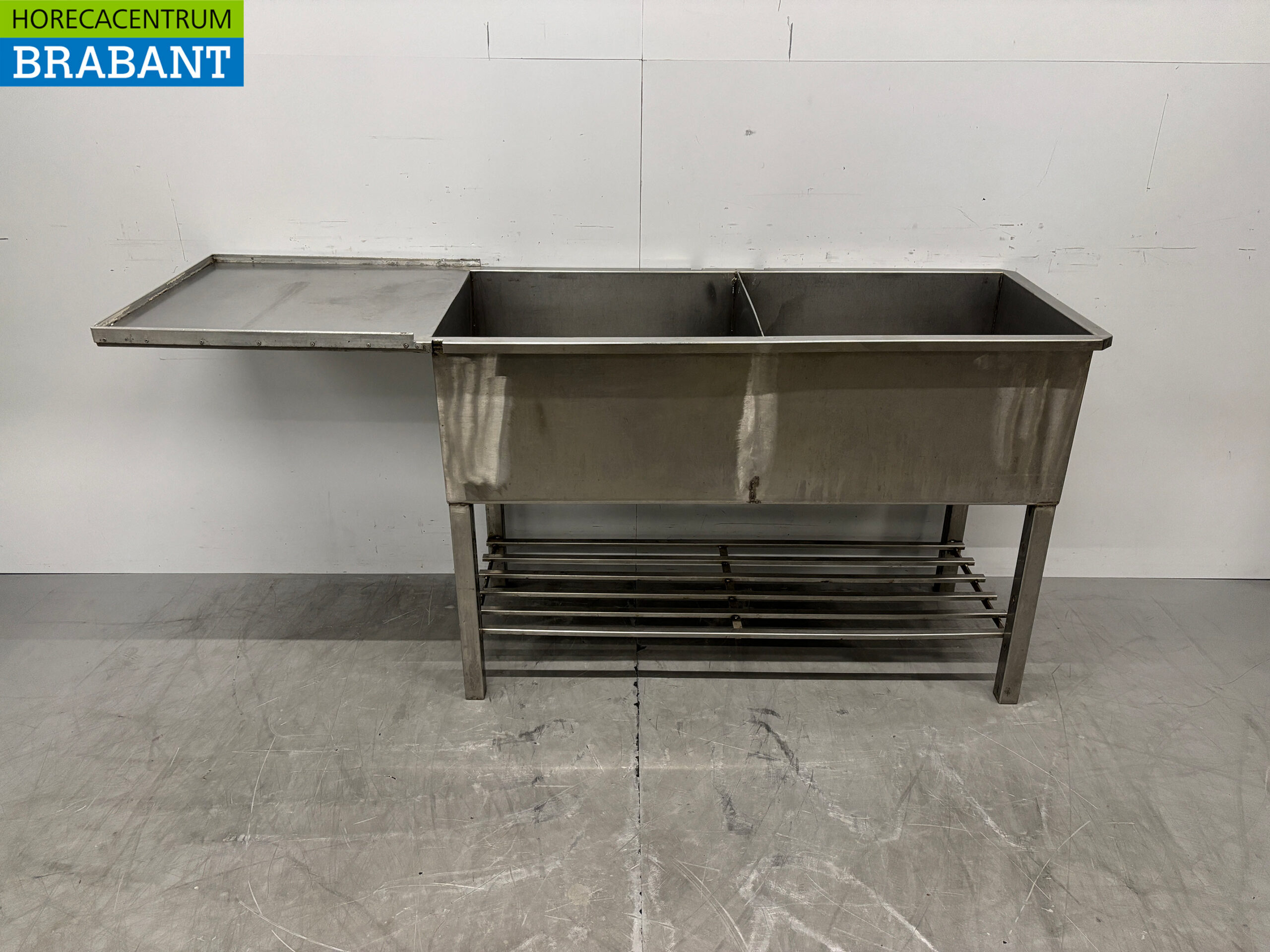 Edelstahl Doppelspültisch 188 x 57 x 88 cm Catering