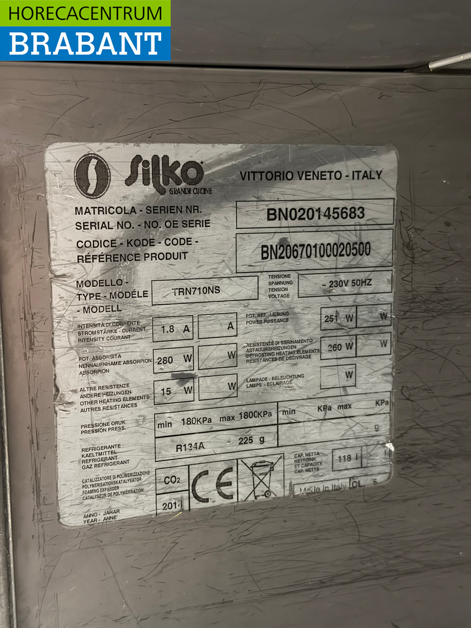 Edelstahl Silko gekühlte Werkbank 1 Tür 76 cm 230V Horeca – Bild 5