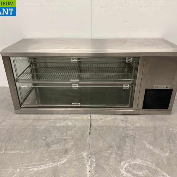 Edelstahl Gamko Vitrine 2 Klappen 131 cm 230V Horeca