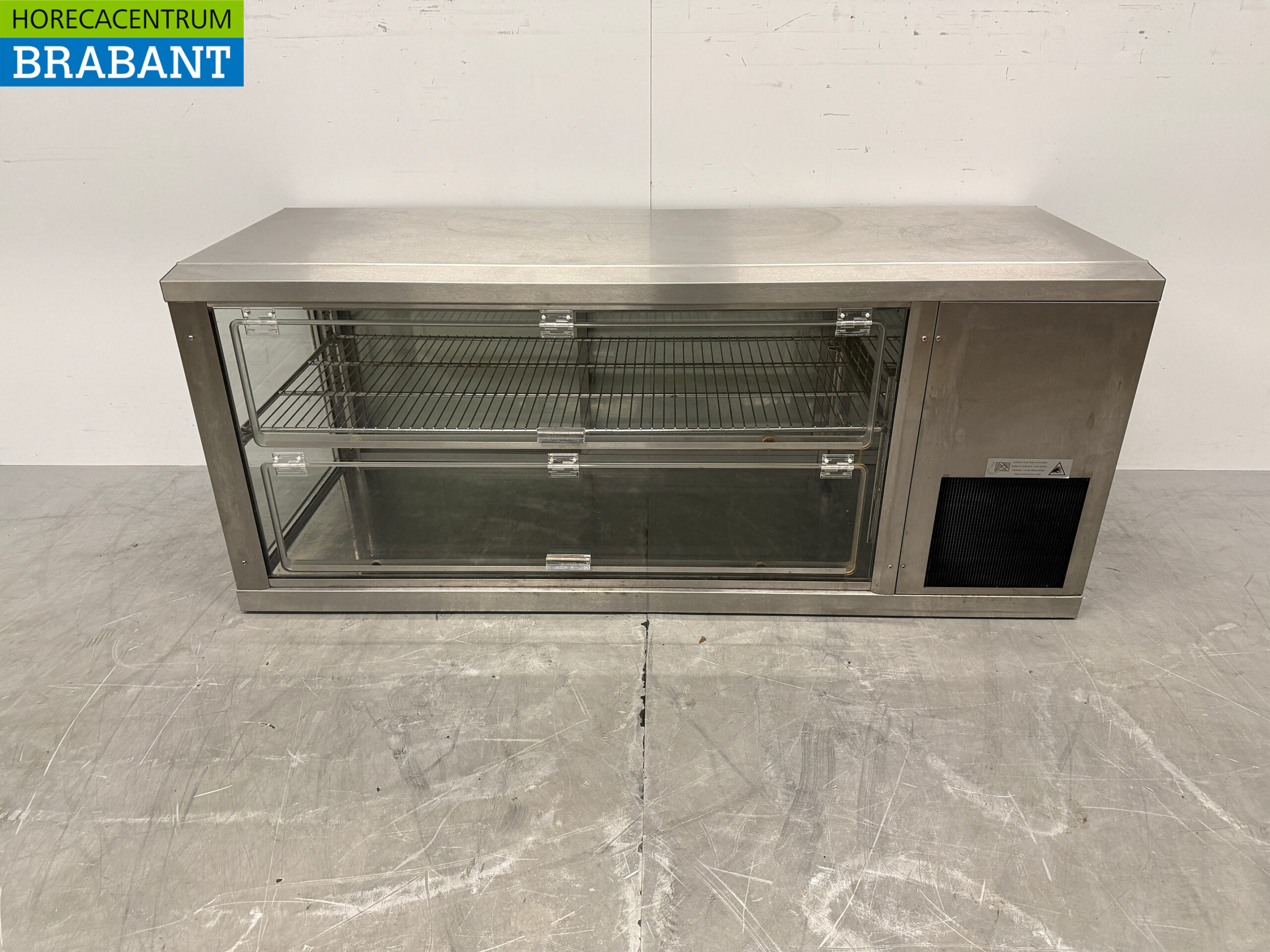 Edelstahl Gamko Vitrine 2 Klappen 131 cm 230V Horeca