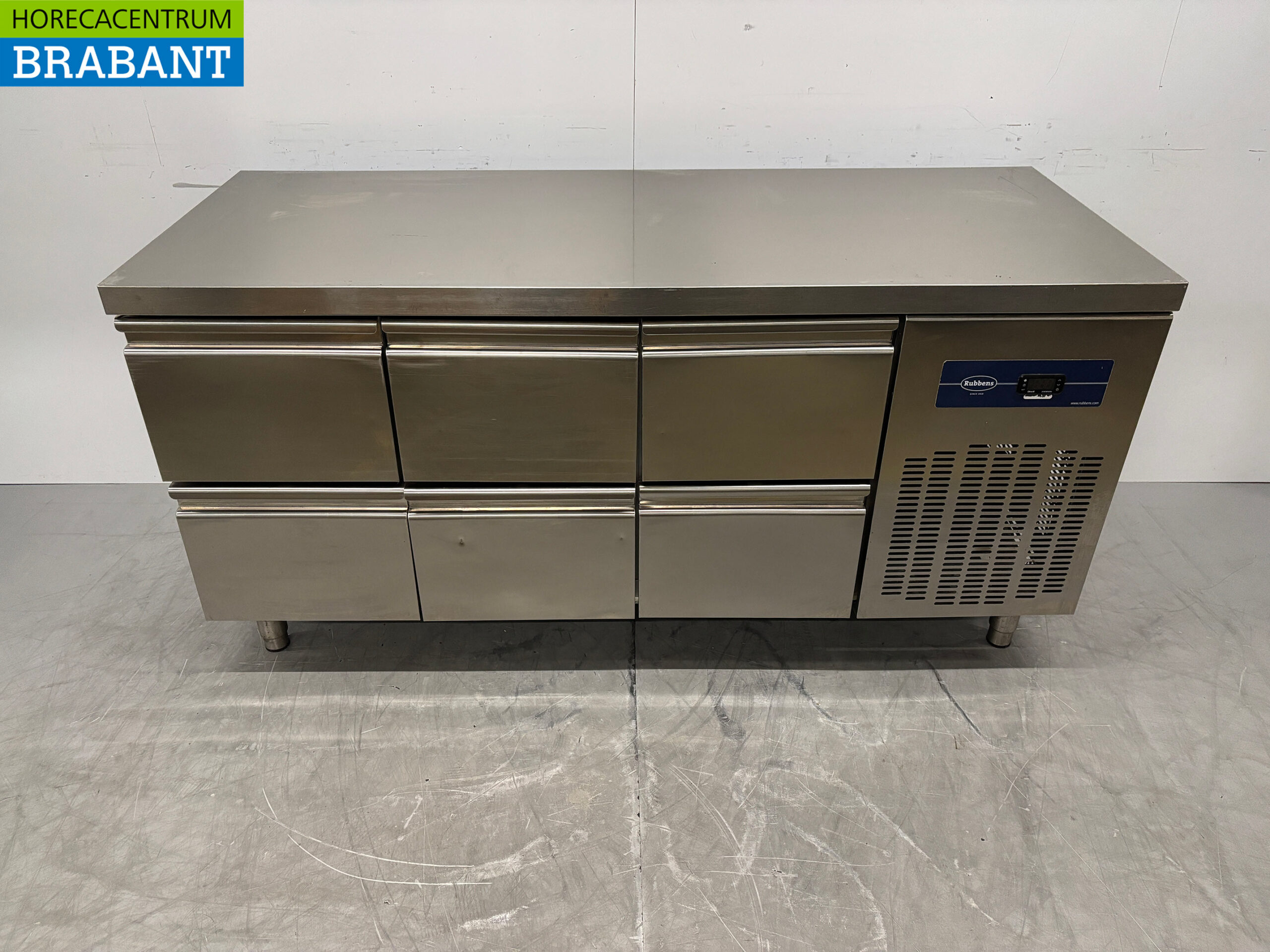 Edelstahl Rubbens Gekühlte Werkbank 6 Schubladen 175,5 cm 230V Horeca