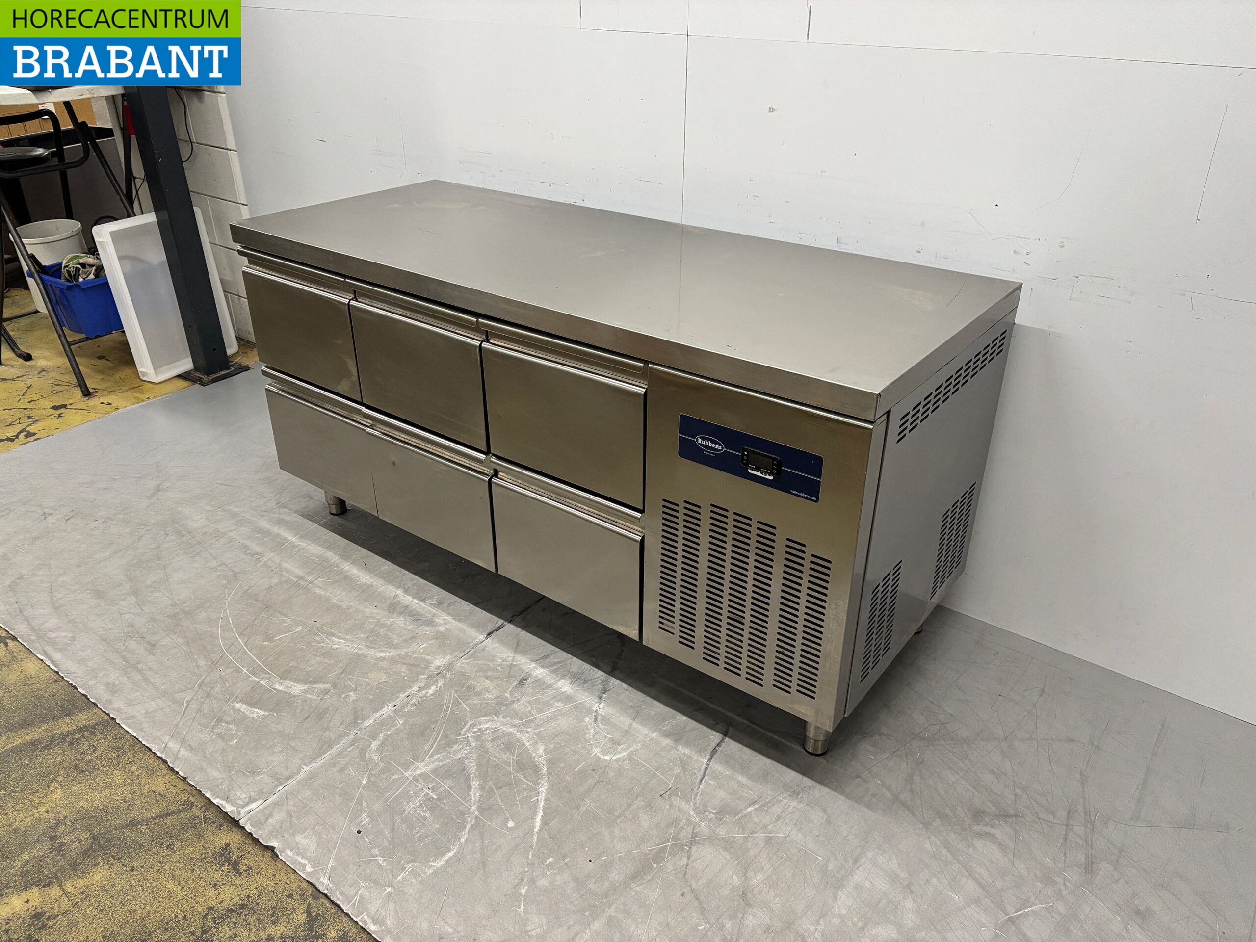 Edelstahl Rubbens Gekühlte Werkbank 6 Schubladen 175,5 cm 230V Horeca – Bild 2
