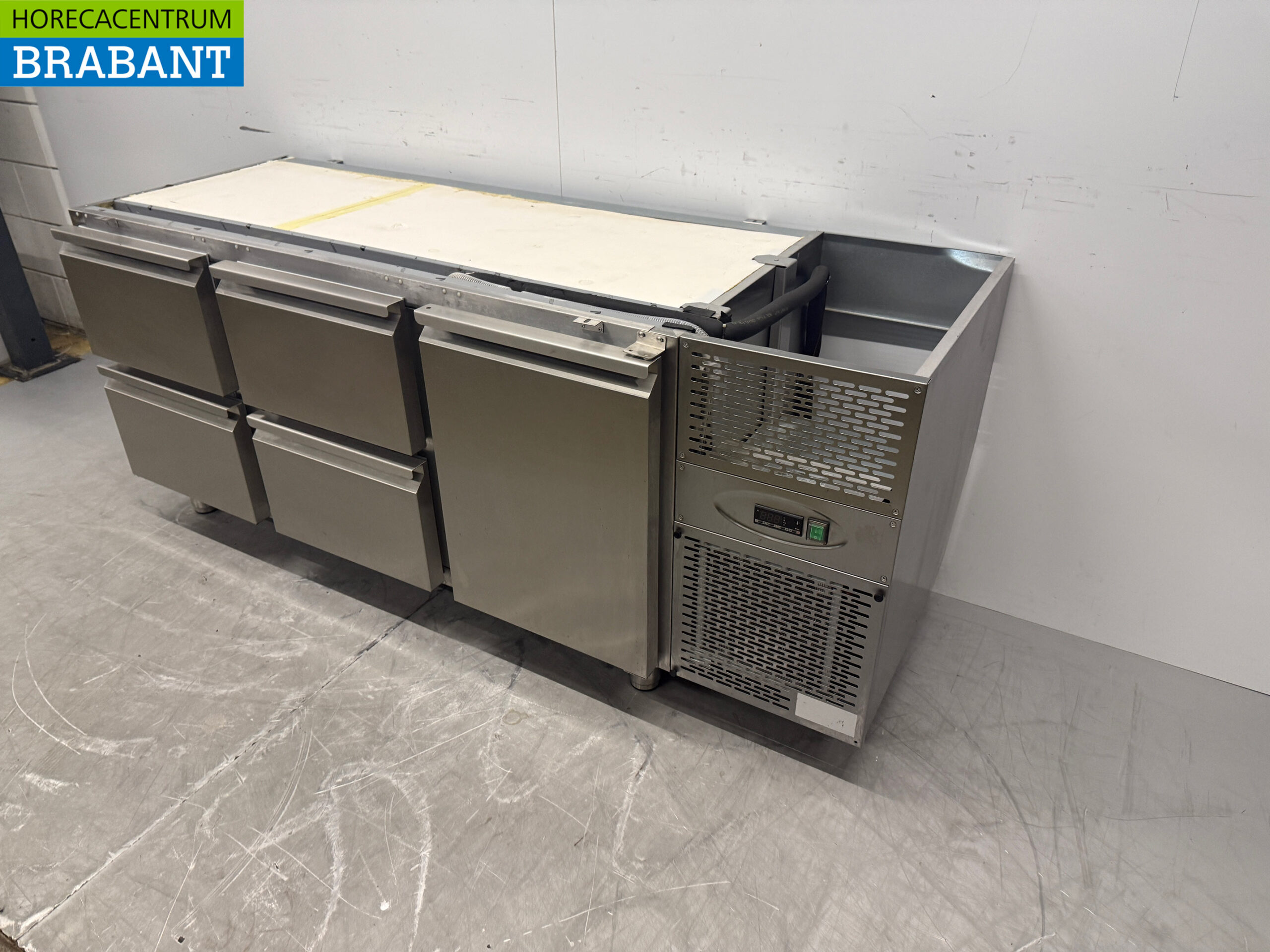 Edelstahl Dora Metall Kühltheke 4 Schubladen und 1 Tür 182 cm 230V Horeca – Bild 2