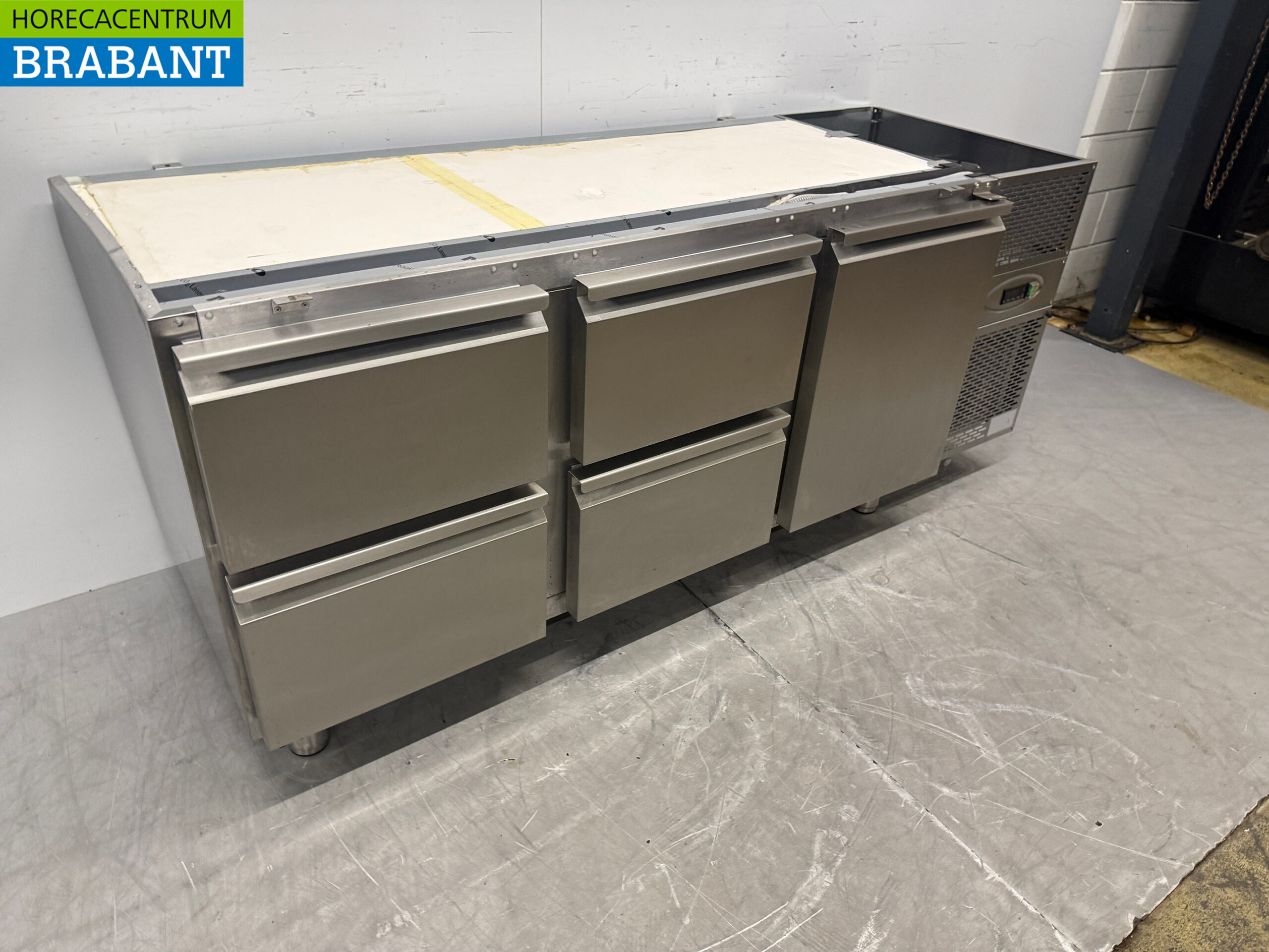 Edelstahl Dora Metall Kühltheke 4 Schubladen und 1 Tür 182 cm 230V Horeca – Bild 3