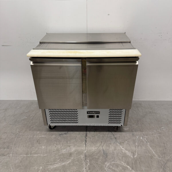 Edelstahl Coolpro Mobile Saladette Kühltheke 2 Türen 90,5 cm 230V Horeca