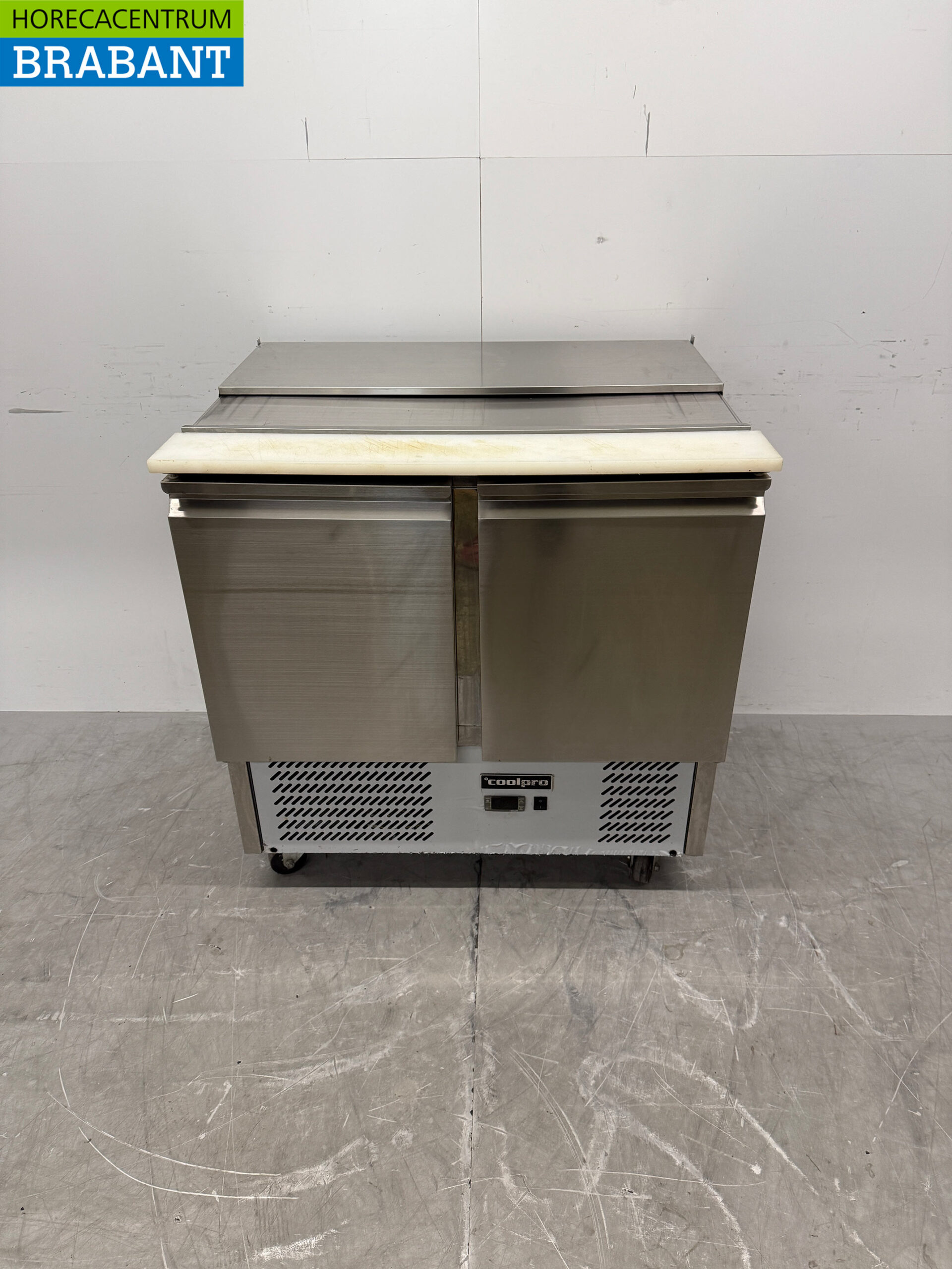 Edelstahl Coolpro Mobile Saladette Kühltheke 2 Türen 90,5 cm 230V Horeca