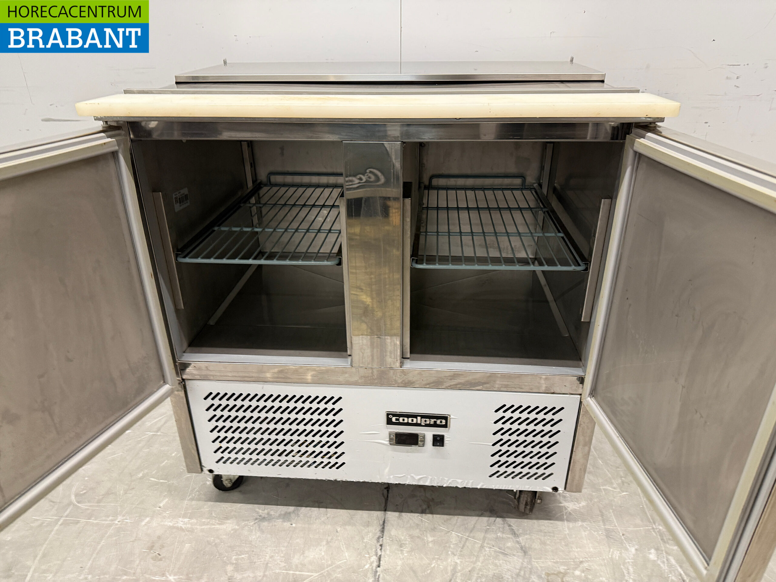 Edelstahl Coolpro Mobile Saladette Kühltheke 2 Türen 90,5 cm 230V Horeca – Bild 5