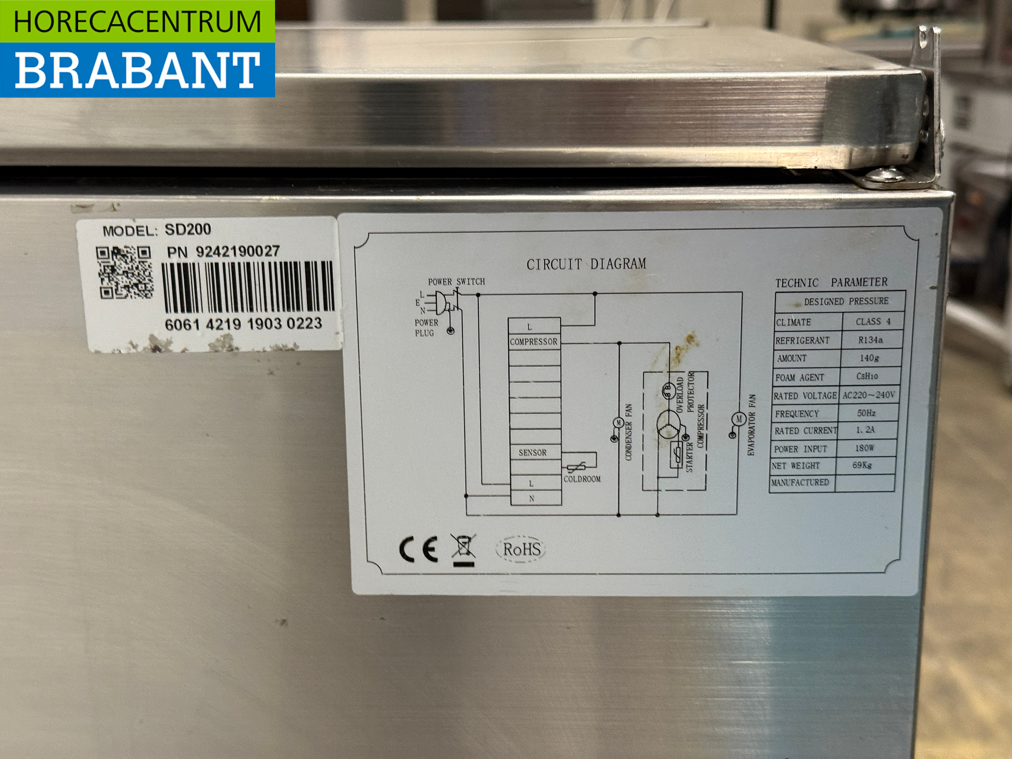 Edelstahl Coolpro Mobile Saladette Kühltheke 2 Türen 90,5 cm 230V Horeca – Bild 6