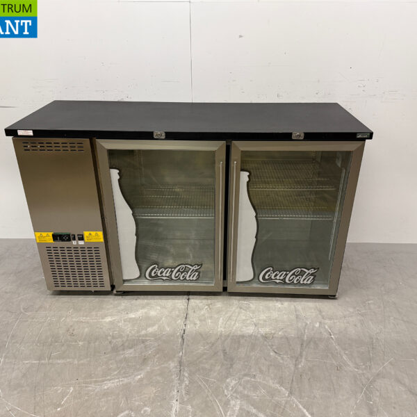 Efficold Bar Cooler aus Edelstahl 2 Glas-Scharniertüren 146 cm 230V Horeca