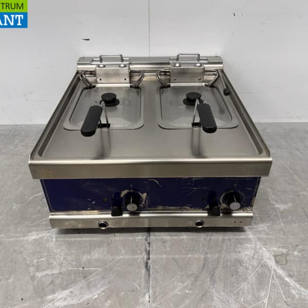 Virtus Doppel-Fritteuse aus Edelstahl 2 x 10 Liter 400V Horeca