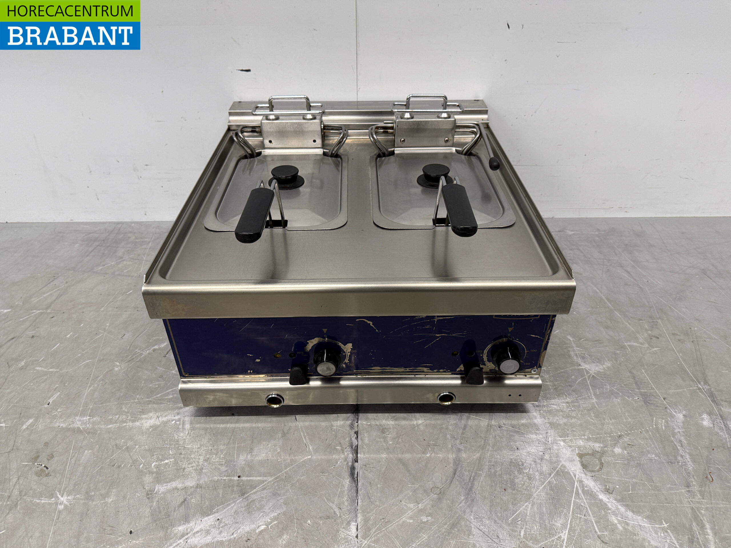 Virtus Doppel-Fritteuse aus Edelstahl 2 x 10 Liter 400V Horeca
