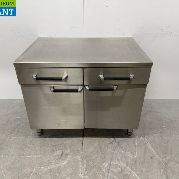 Edelstahl Arbeitsschrank 2 Flügeltüren und 2 Schubladen 105 cm Catering