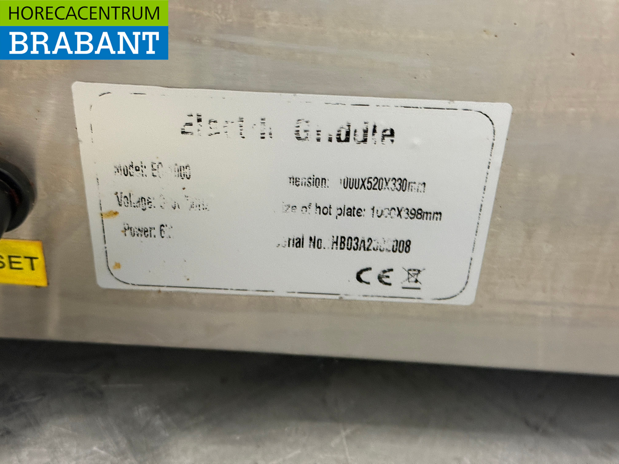 Edelstahl-Grillplatte Grillplatte Glatte Grillplatte 100 cm 400V Horeca – Bild 5