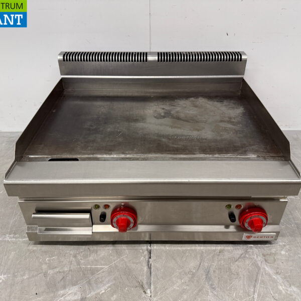 Berto's Glatte Backplatte aus Edelstahl Grillplatte 80 cm 400V Horeca
