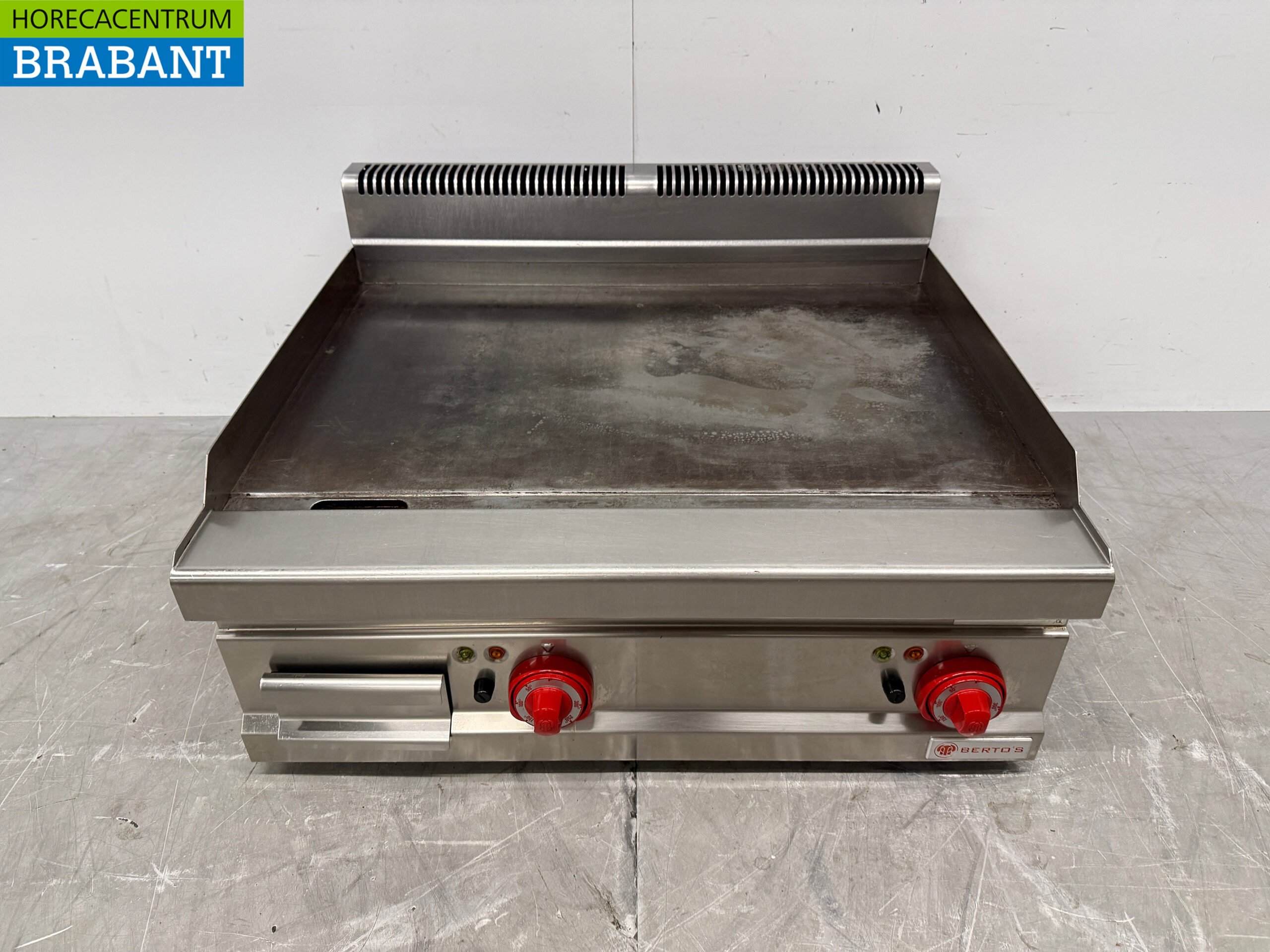 Berto's Glatte Backplatte aus Edelstahl Grillplatte 80 cm 400V Horeca