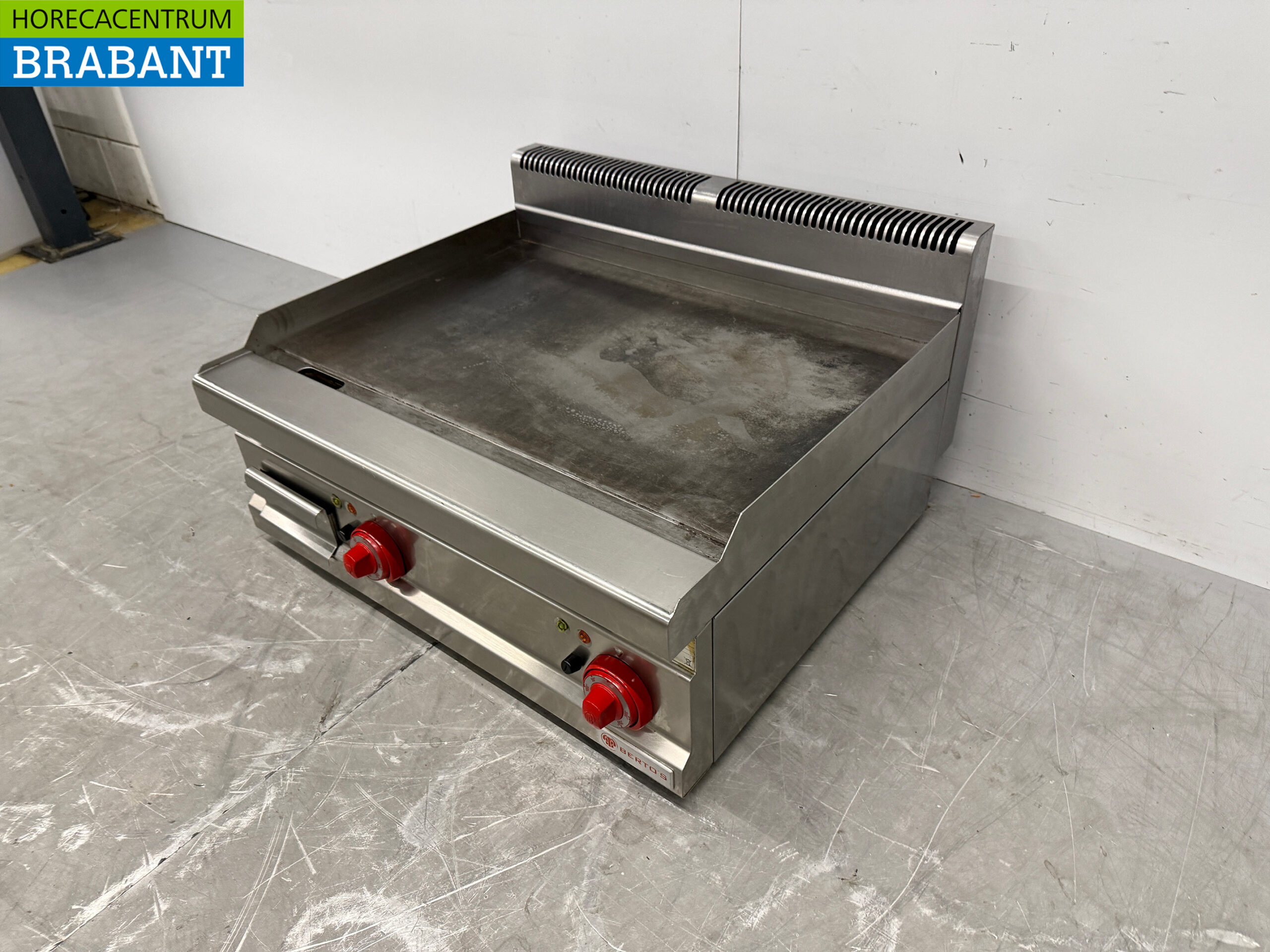 Berto's Glatte Backplatte aus Edelstahl Grillplatte 80 cm 400V Horeca – Bild 2