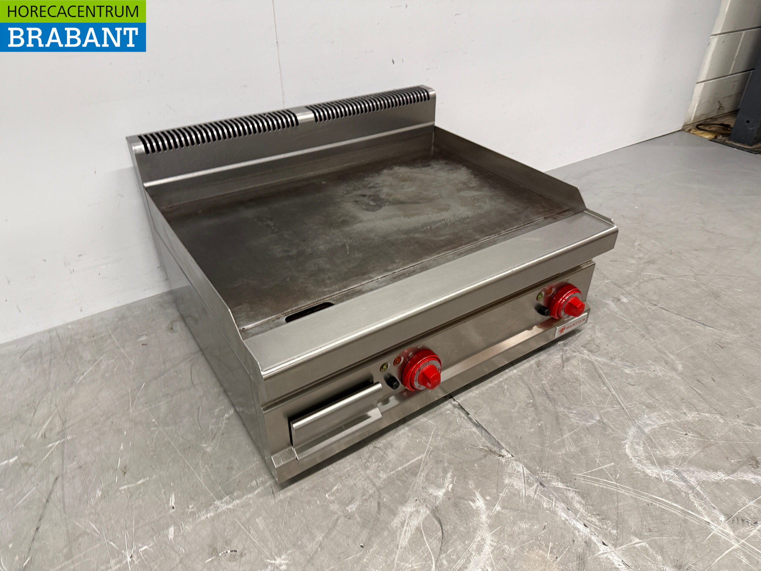 Berto's Glatte Backplatte aus Edelstahl Grillplatte 80 cm 400V Horeca – Bild 3