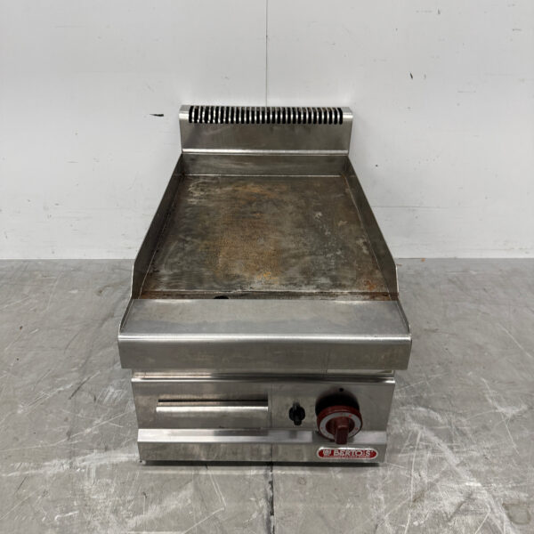 Berto's Glatte Backplatte aus Edelstahl Grillplatte 40 cm GAS Horeca