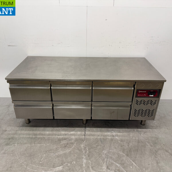 Edelstahl Diamond Unterbaukühlschrank 6 Schubladen 160 cm 230V Horeca