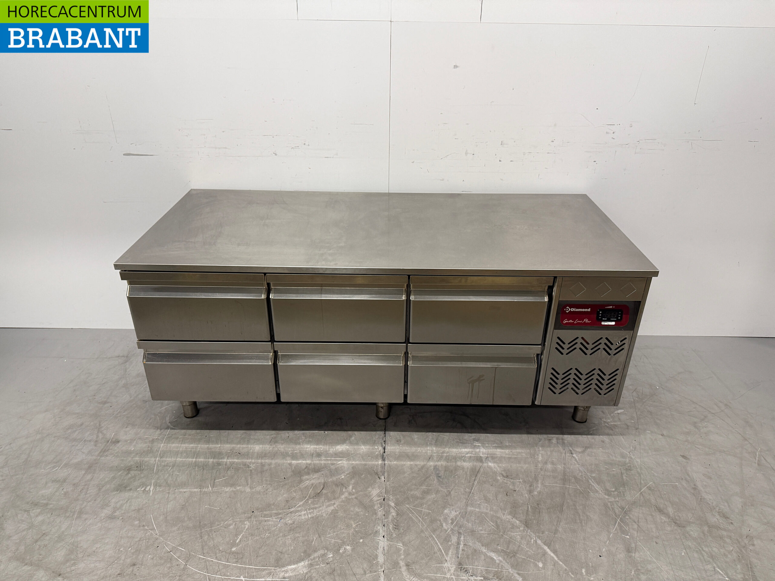 Edelstahl Diamond Unterbaukühlschrank 6 Schubladen 160 cm 230V Horeca