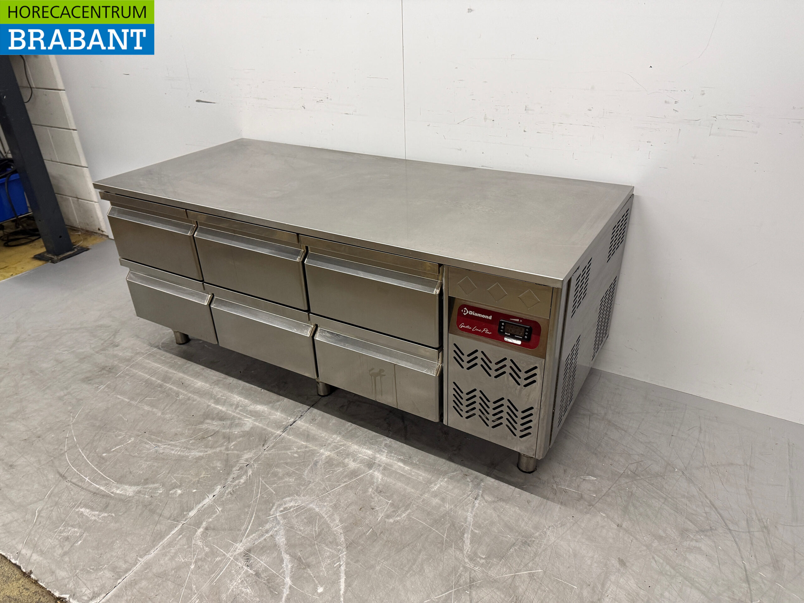 Edelstahl Diamond Unterbaukühlschrank 6 Schubladen 160 cm 230V Horeca – Bild 2