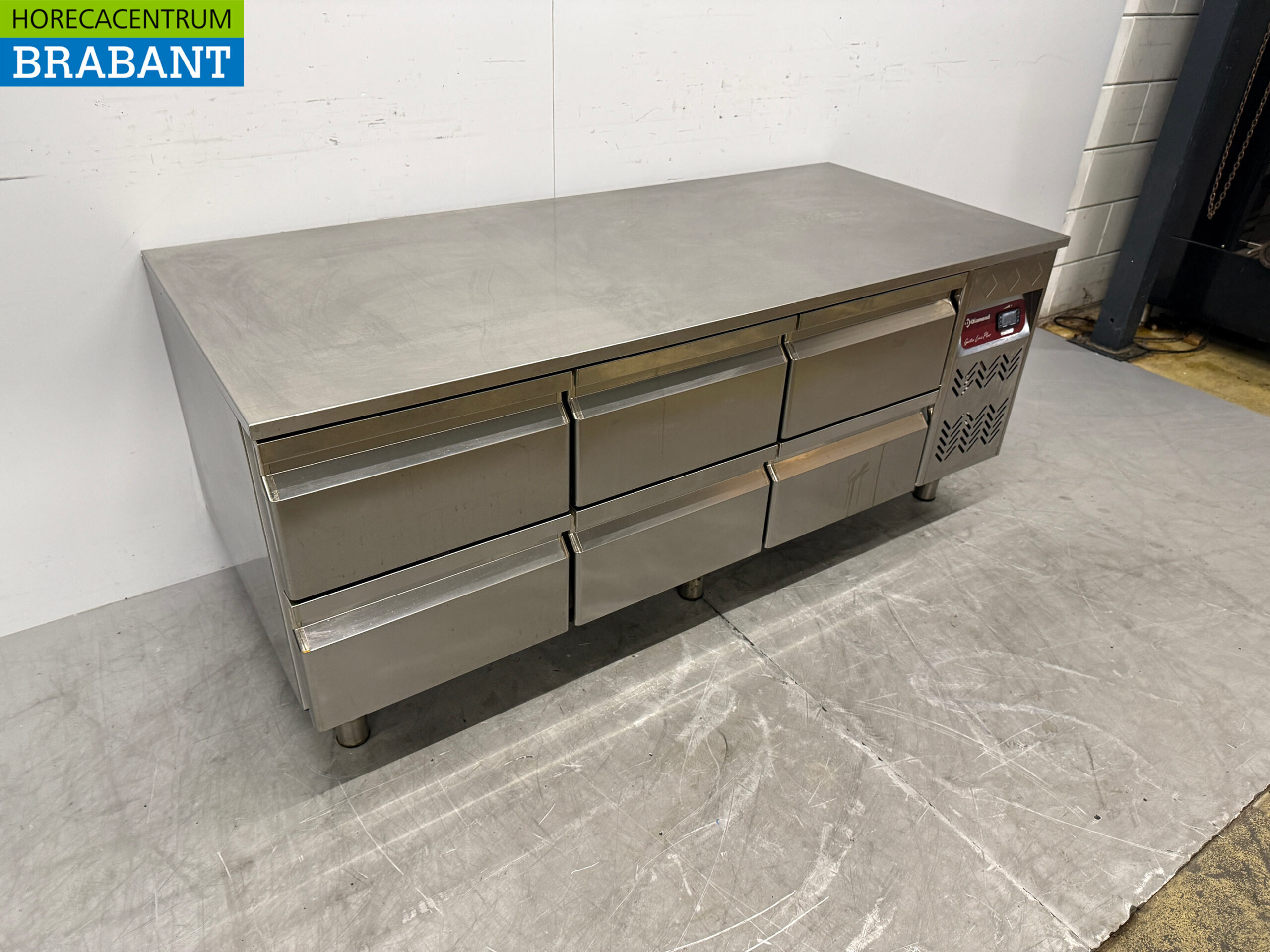 Edelstahl Diamond Unterbaukühlschrank 6 Schubladen 160 cm 230V Horeca – Bild 3