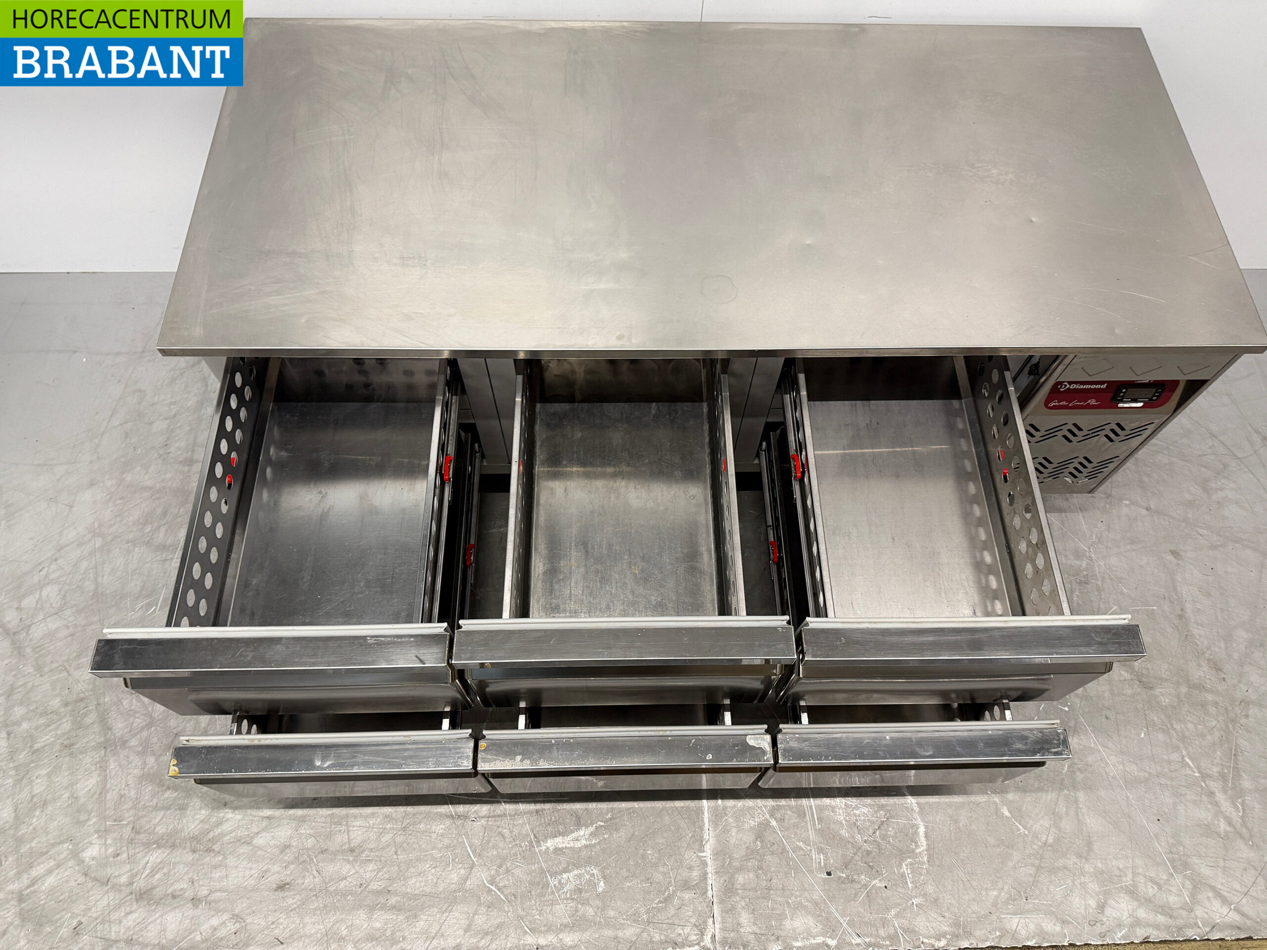 Edelstahl Diamond Unterbaukühlschrank 6 Schubladen 160 cm 230V Horeca – Bild 4