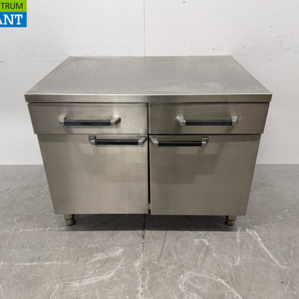 Arbeitsschrank aus Edelstahl 2 Flügeltüren und 2 Schubladen 105 cm Catering