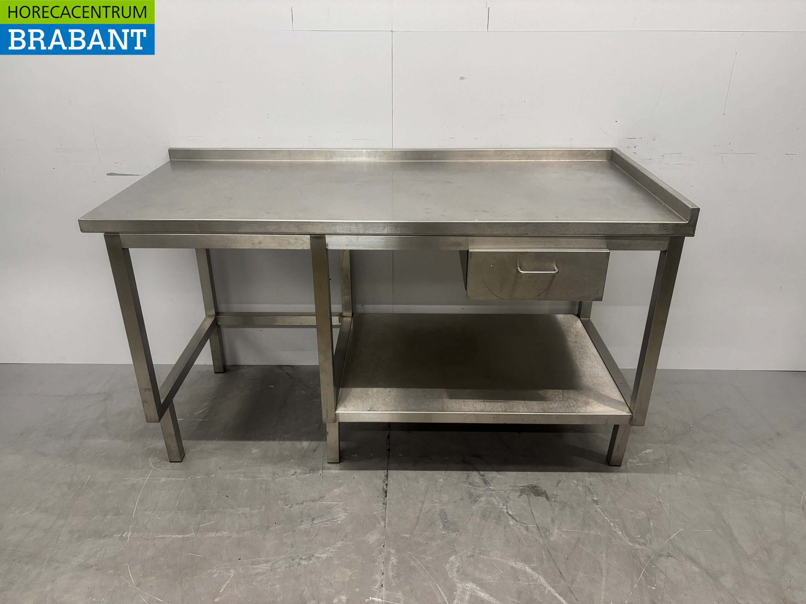 Edelstahl-Arbeitstisch mit Schublade 160 x 70 x 87,5 Horeca