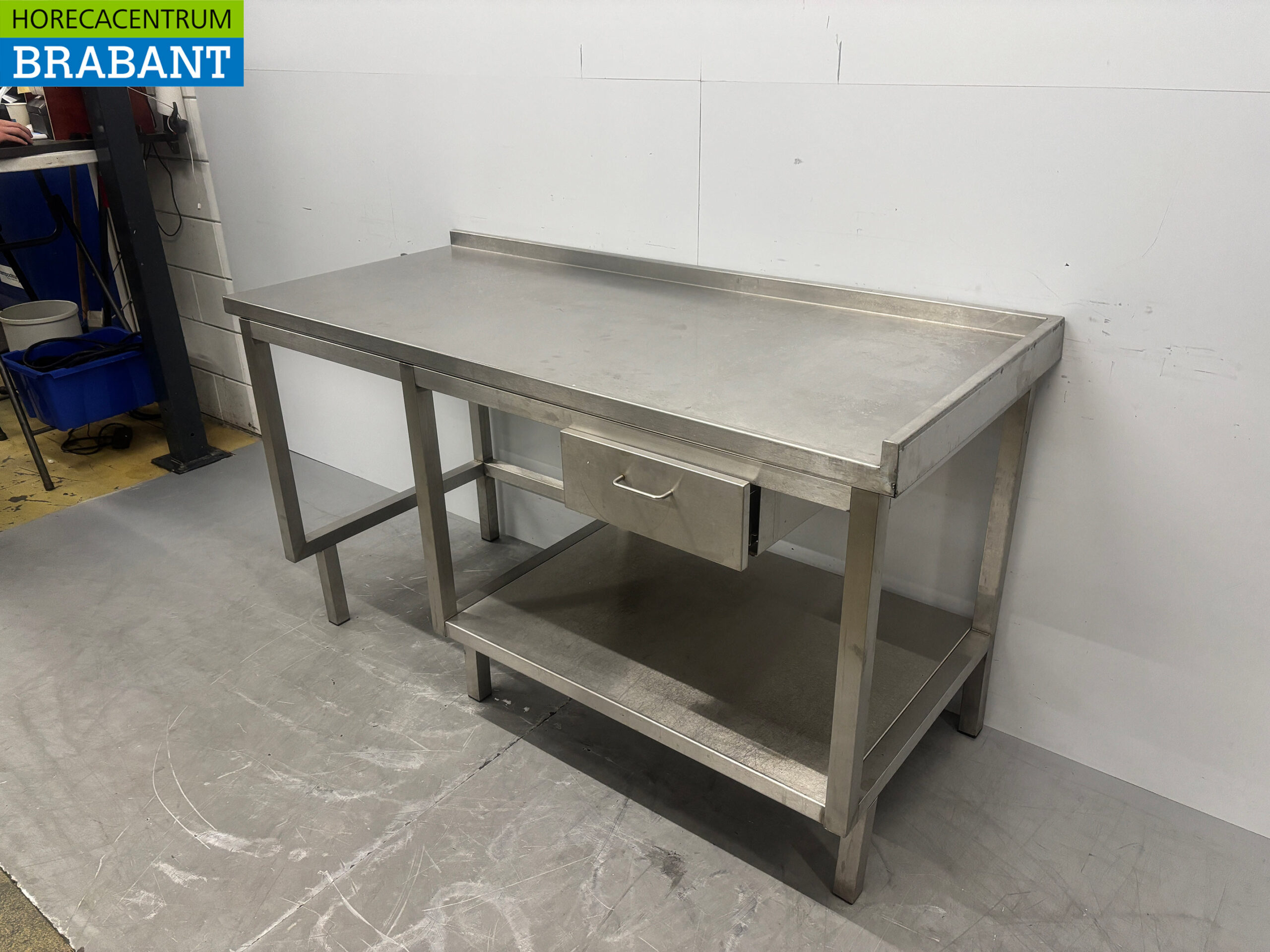 Edelstahl-Arbeitstisch mit Schublade 160 x 70 x 87,5 Horeca – Bild 2