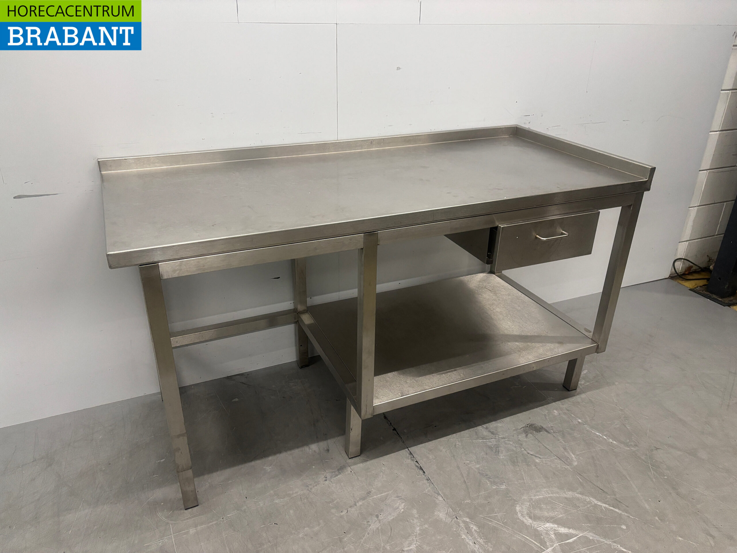 Edelstahl-Arbeitstisch mit Schublade 160 x 70 x 87,5 Horeca – Bild 3