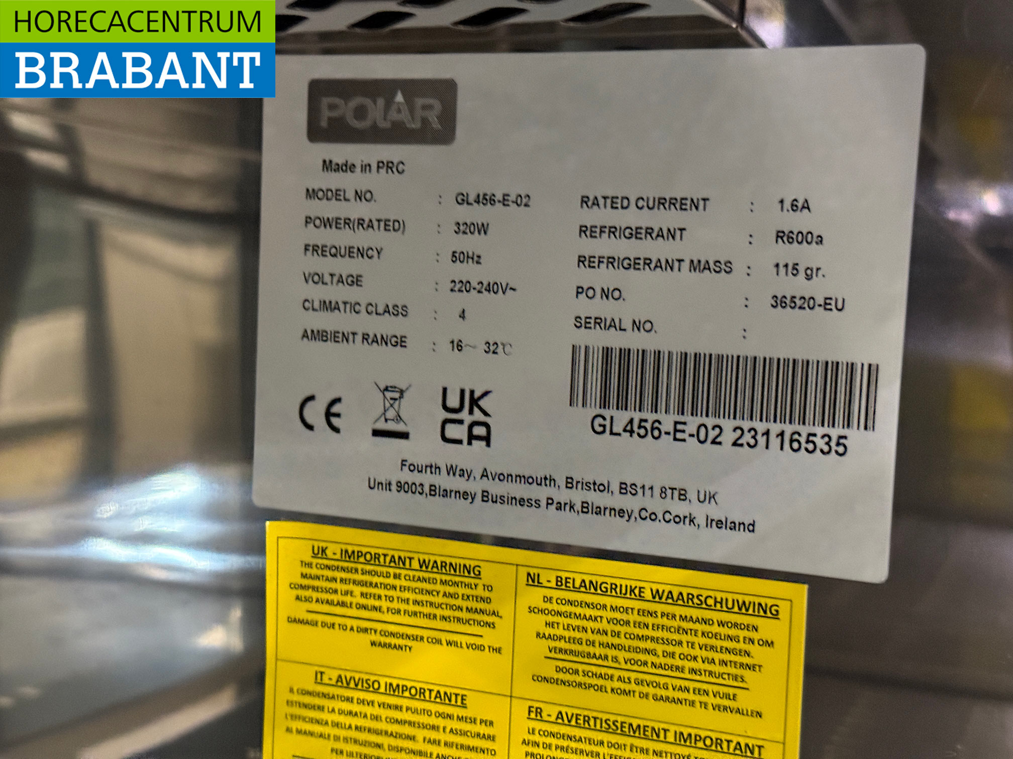 Polar Bar Kühlschrank 2 Türen und 4 Schubladen 254,2 cm 230V Horeca – Bild 6