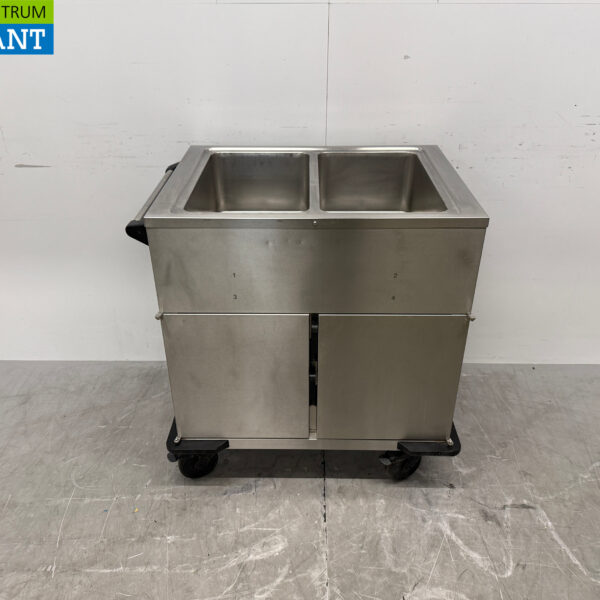 Rieber Mobile Bain-Marie aus Edelstahl 2 x 1/1 GN mit Wärmeschrank 230V Horeca