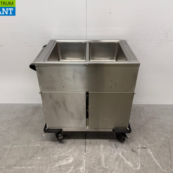 Rieber Mobile Bain-Marie aus Edelstahl 2 x 1/1 GN mit Wärmeschrank 230V Horeca