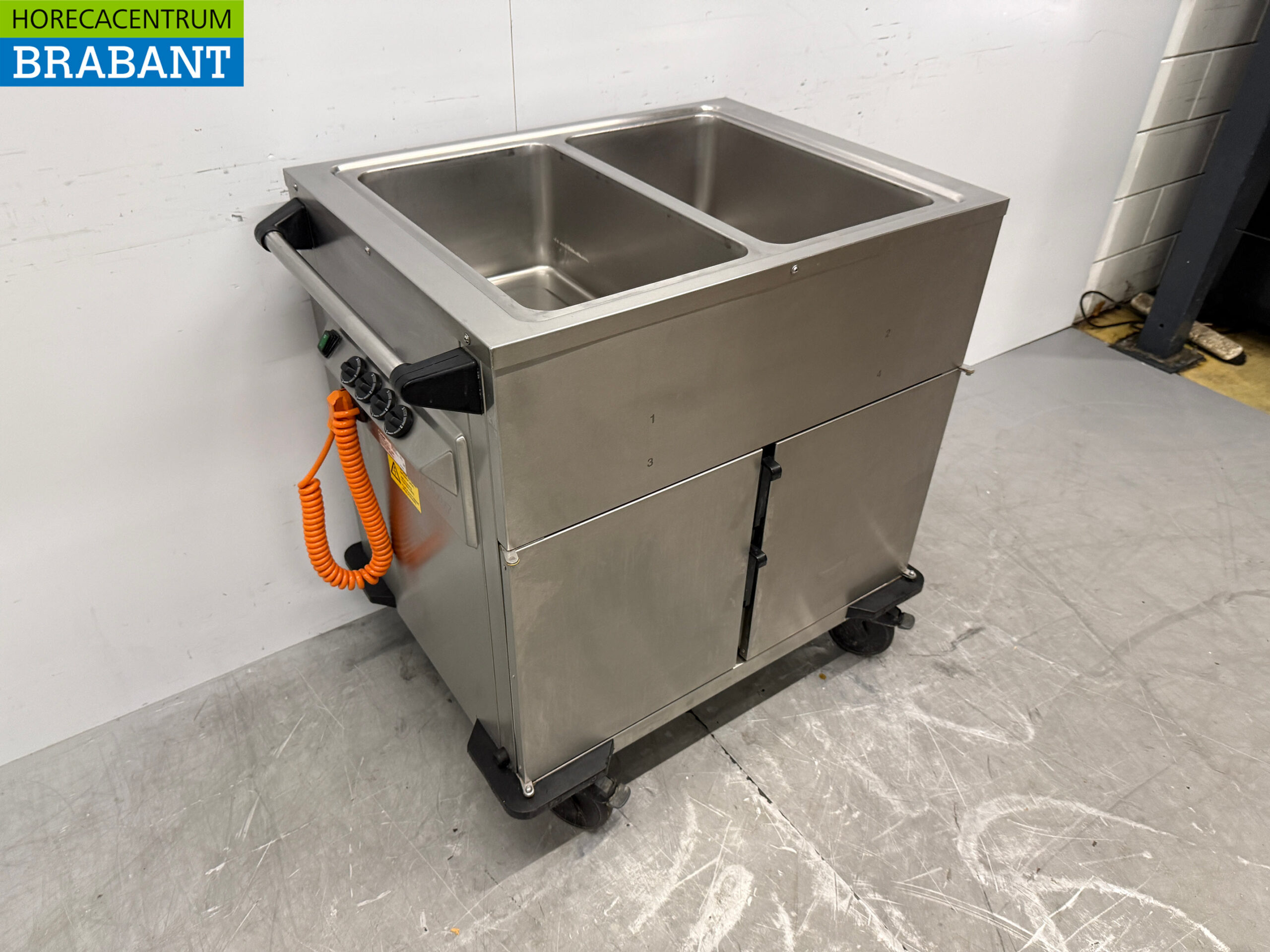 Rieber Mobile Bain-Marie aus Edelstahl 2 x 1/1 GN mit Wärmeschrank 230V Horeca – Bild 3