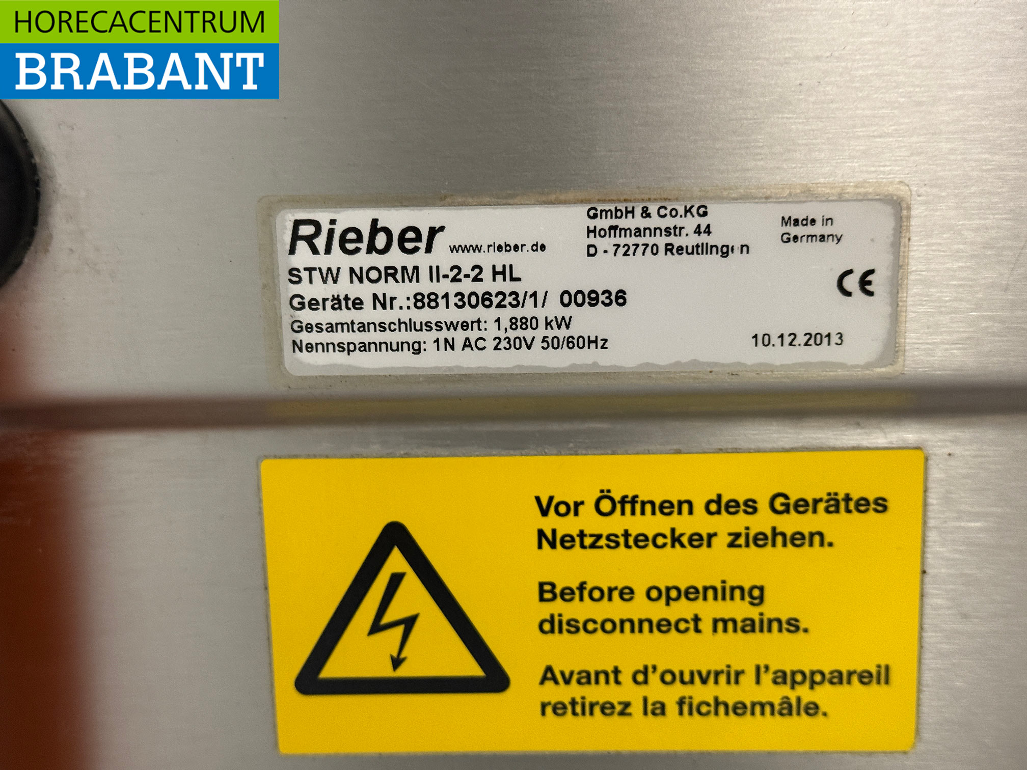 Rieber Mobile Bain-Marie aus Edelstahl 2 x 1/1 GN mit Wärmeschrank 230V Horeca – Bild 7
