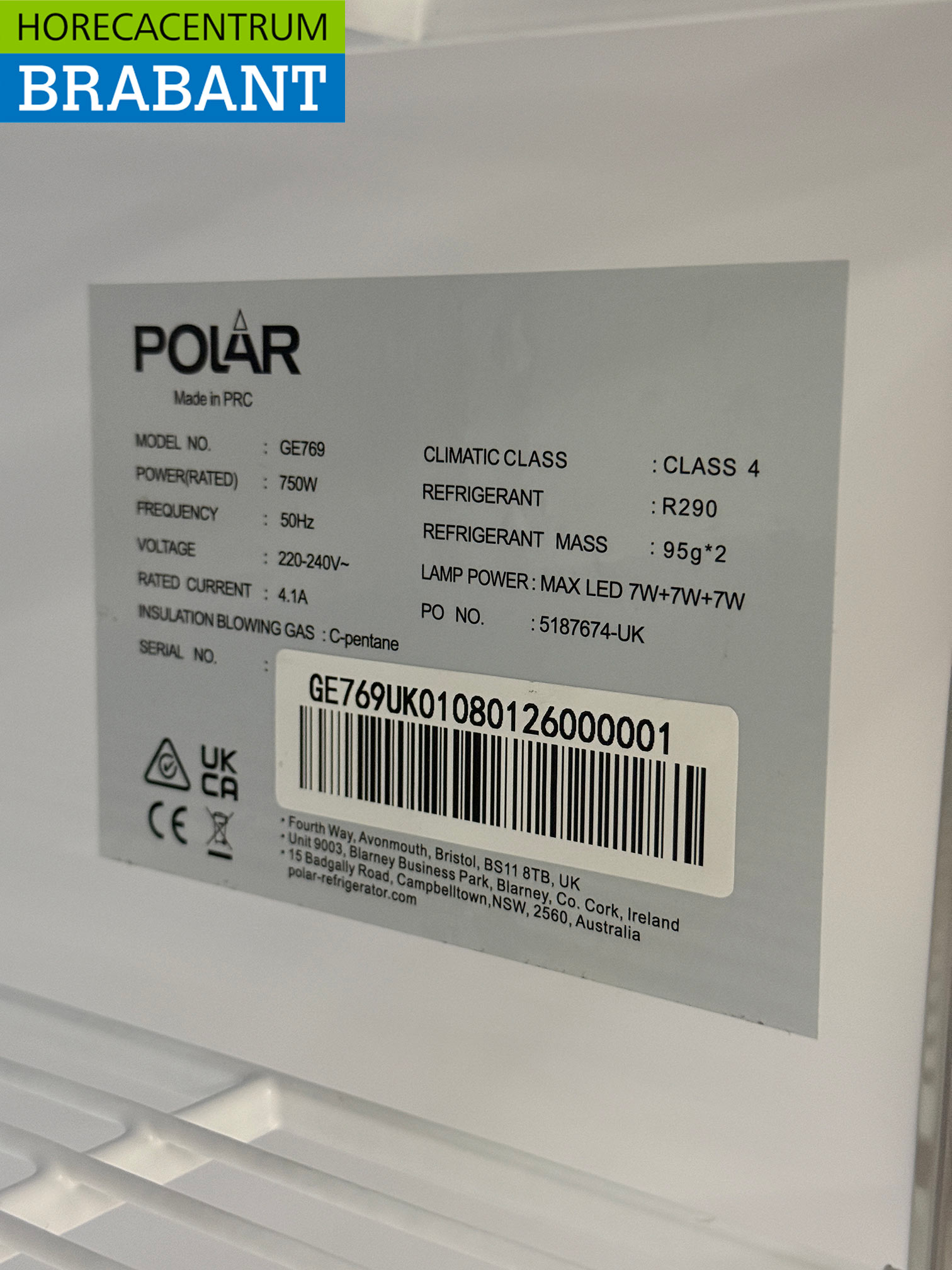 Polar Mobile 3 Glastür-Kühlschrank 1300 Liter 230V Horeca – Bild 6